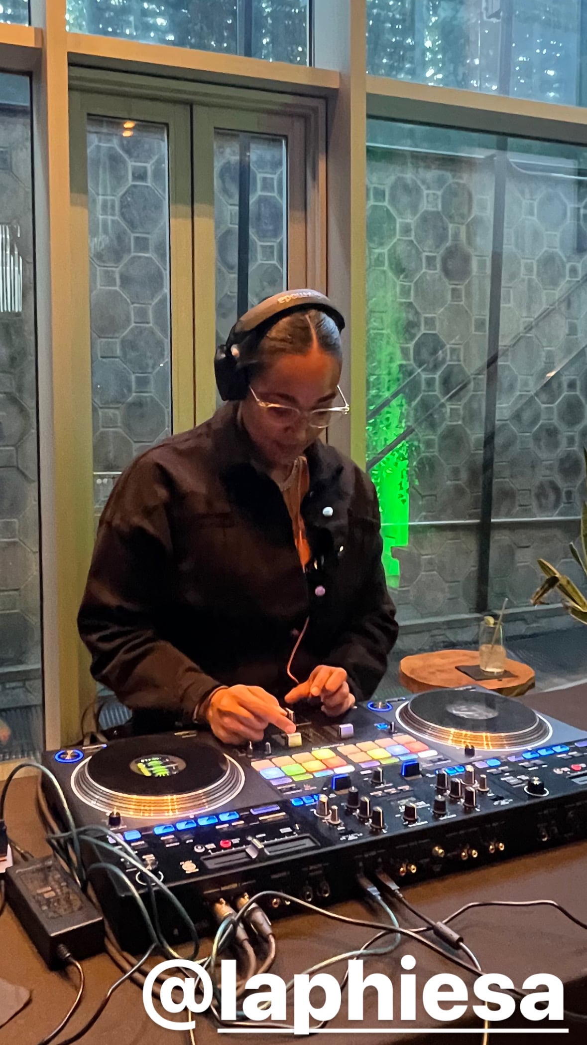 La Phiesa on the turntables during her debut live set at Coda in Williamsburg